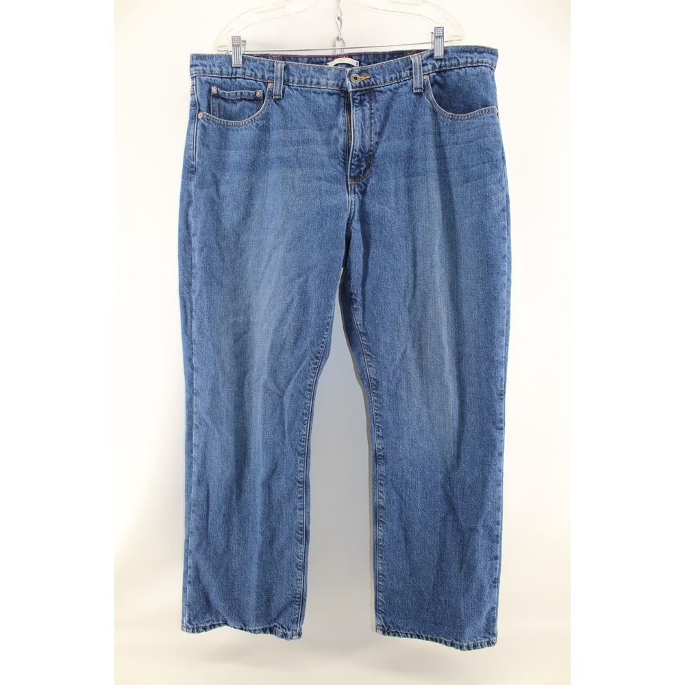 LL Bean Mens Flannel Lined Blue Jeans 40x30 Insulated Denim for Winter Cold